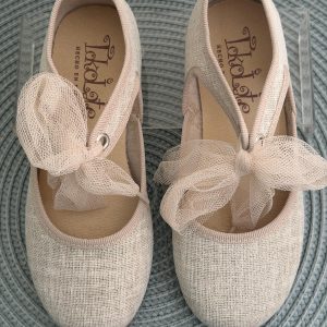 Mercedita de lino con gliter y lazo