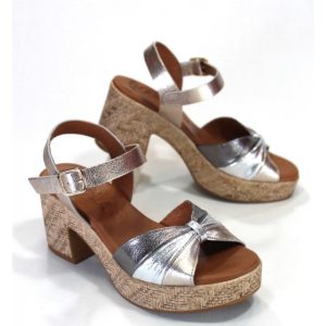 Sandalias Señora Met Platino Multi
